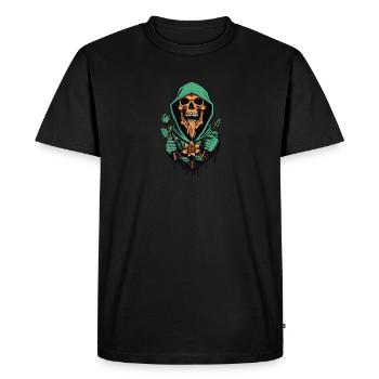La mort dans le quartier - T-shirt Premium bio Homme - noir - Devant - Nico (187cm)
