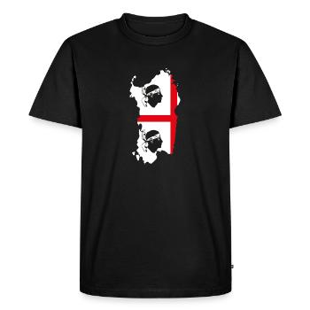 Drapeau de l'île de Sardaigne - T-shirt Premium bio Homme - noir - Devant - Nico (187cm)