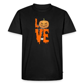 Halloween. Love. Love. Pumpkin. - Men's Premium Organic T-Shirt - black - Front - Nico (187cm)