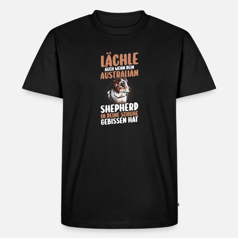 Australian Shepherd Hund Aussie - Männer Premium Bio T-Shirt - Schwarz