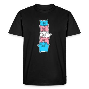 Conception de porc de drapeau trans pour les personnes trans - T-shirt Premium bio Homme - noir - Devant - Nico (187cm)