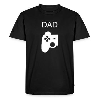 Gamer père fils contrôleur de jeu - T-shirt Premium bio Homme - noir - Devant - Nico (187cm)