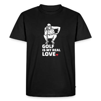 J’adore le golf - T-shirt Premium bio Homme - noir - Devant - Nico (187cm)