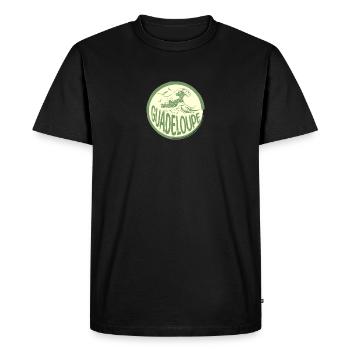 Guadeloupe Vagues de la mer des Caraïbes - T-shirt Premium bio Homme - noir - Devant - Nico (187cm)
