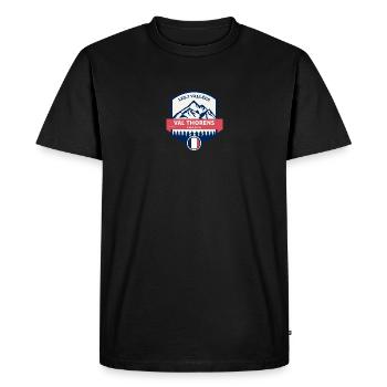 Val Thorens Drapeau Français Rétro Montagnes - T-shirt Premium bio Homme - noir - Devant - Nico (187cm)