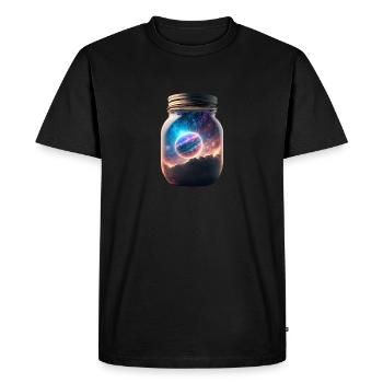 Universe in a glass - Men's Premium Organic T-Shirt - black - Front - Nico (187cm)