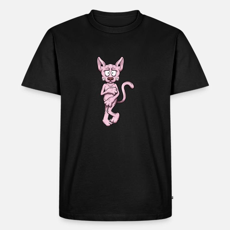 Nackte Sphynx Katze - Männer Premium Bio T-Shirt - Schwarz