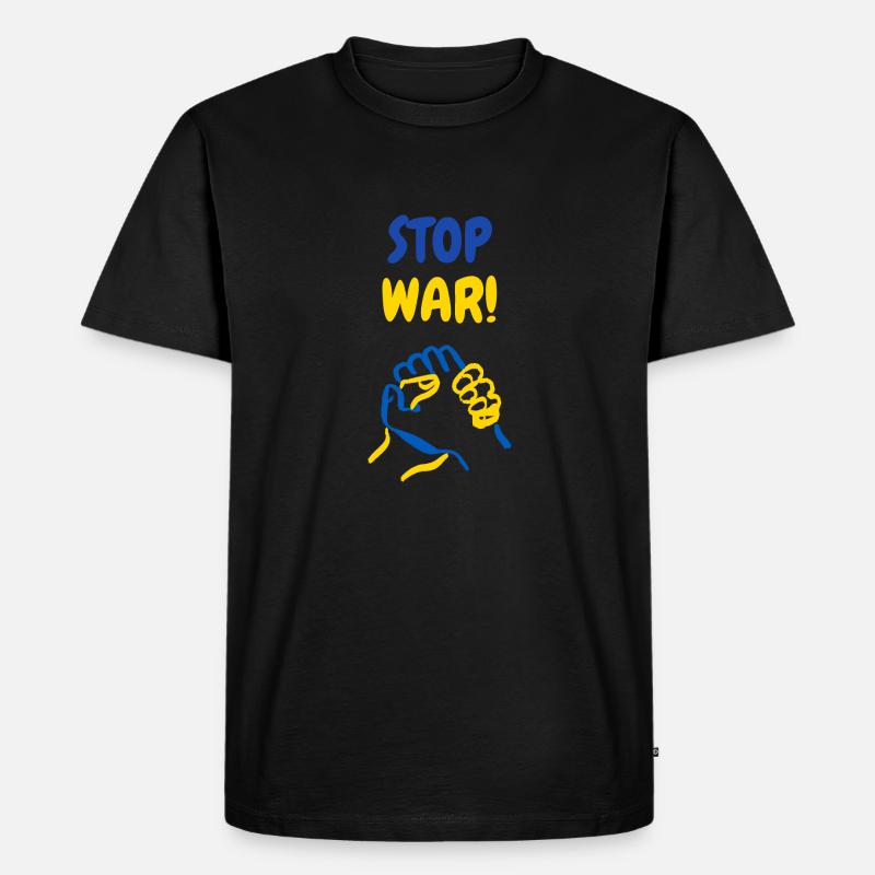 STOP WAR - Männer Premium Bio T-Shirt - Schwarz