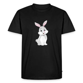 Cute smiling rabbit - Men's Premium Organic T-Shirt - black - Front - Nico (187cm)