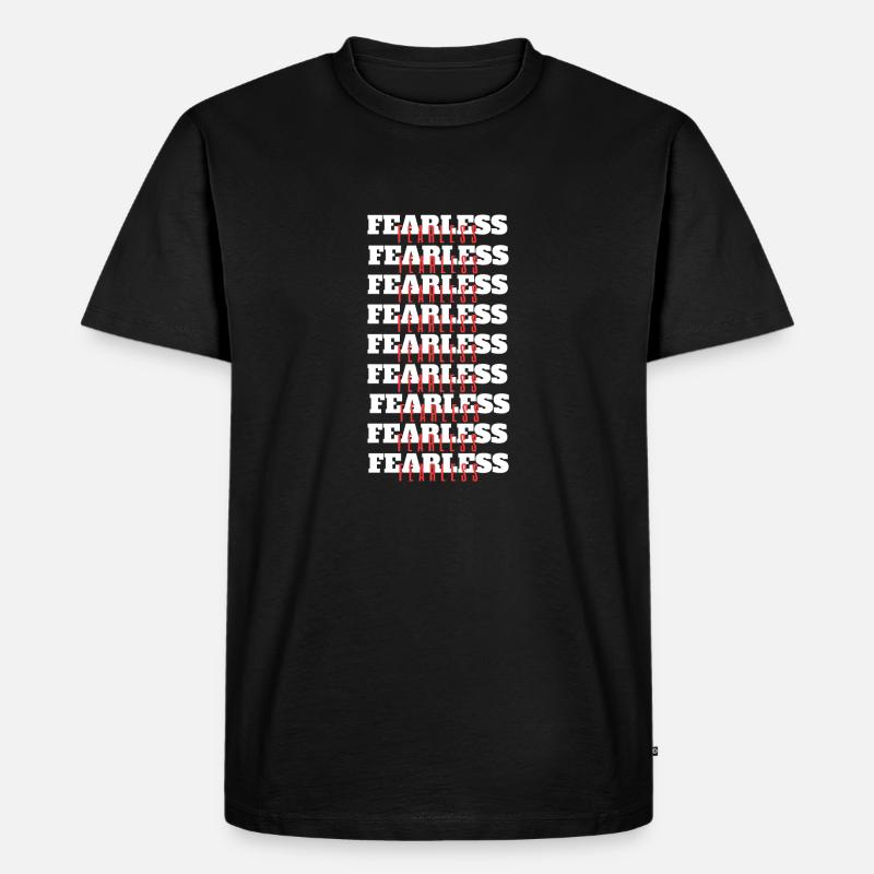 Fearless Weiß - Männer Premium Bio T-Shirt - Schwarz