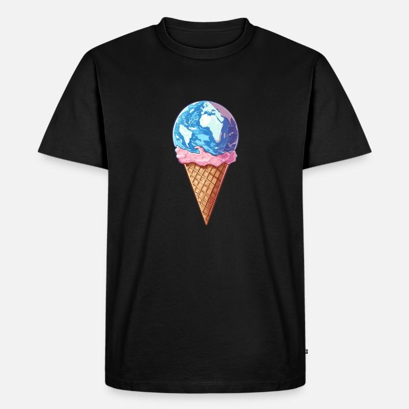 Eis-Planet Erde - Männer Premium Bio T-Shirt - Schwarz