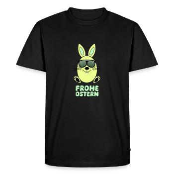 Joyeux lapin de Pâques - T-shirt Premium bio Homme - noir - Devant - Nico (187cm)