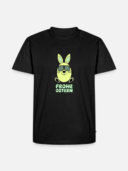 frohe ostern hase - Männer Premium Bio T-Shirt - Schwarz