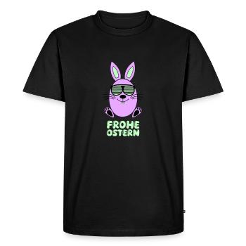 Joyeux lapin de Pâques 1 - T-shirt Premium bio Homme - noir - Devant - Nico (187cm)