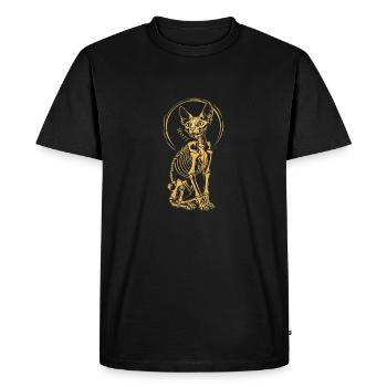 chat sphinx squelette tatouage - T-shirt Premium bio Homme - noir - Devant - Nico (187cm)
