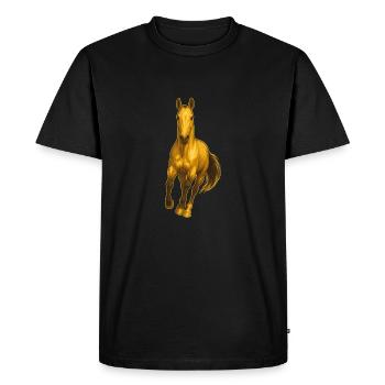 Akhal Teke in a noble look – horse love - Men's Premium Organic T-Shirt - black - Front - Nico (187cm)