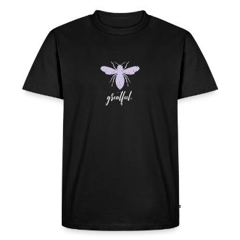 Purple Pastel Bee Greatful Bee Be Greatful - Men's Premium Organic T-Shirt - black - Front - Nico (187cm)