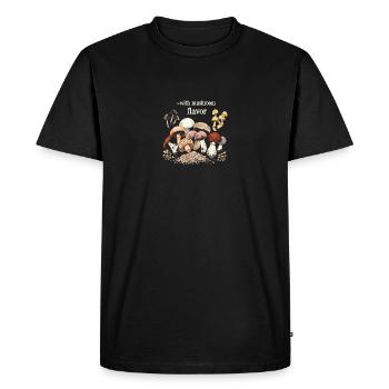 Avec un design de saveur de champignon - T-shirt Premium bio Homme - noir - Devant - Nico (187cm)