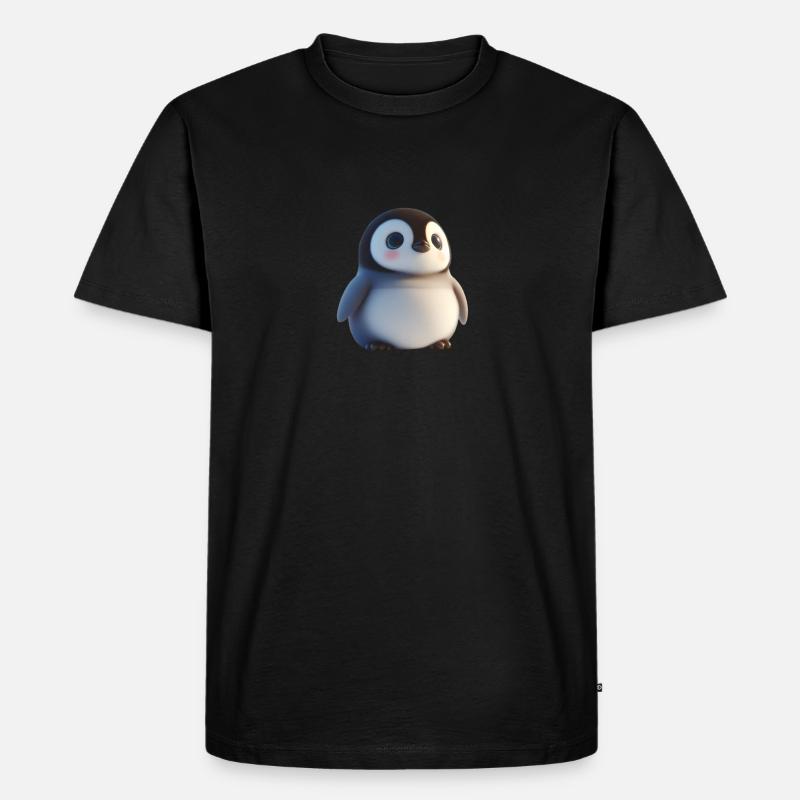 Pinguin - Männer Premium Bio T-Shirt - Schwarz