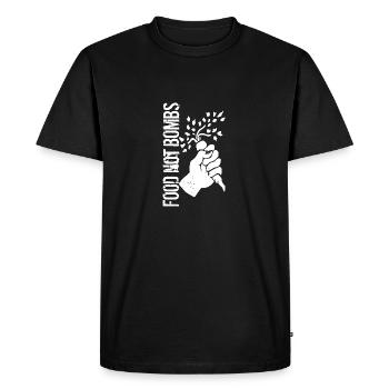 Food not Bombs - Men's Premium Organic T-Shirt - black - Front - Nico (187cm)