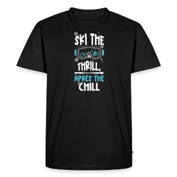 Ski the thrill, après the chill - Men's Premium Organic T-Shirt - black - Front - Nico (187cm)