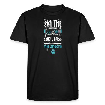 Ski the rough, après the smooth - Men's Premium Organic T-Shirt - black - Front - Nico (187cm)