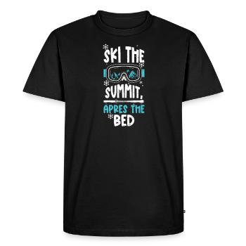 Ski the summit, après the bed - Men's Premium Organic T-Shirt - black - Front - Nico (187cm)