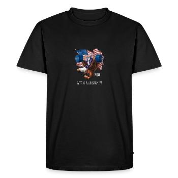 WTF Is A Kilogram??? Patriotic Joke About The - Men's Premium Organic T-Shirt - black - Front - Nico (187cm)