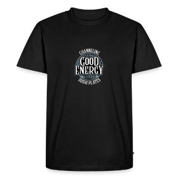 Channeling Good Energy Through Sushi Plates - Men's Premium Organic T-Shirt - black - Front - Nico (187cm)