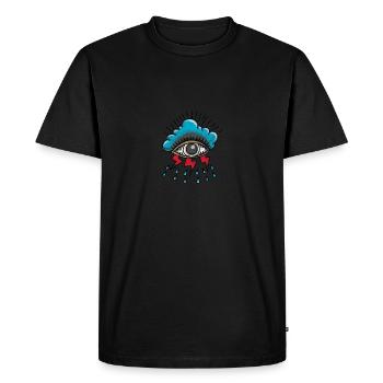 Cadeau de tatouage éclair de nuage de pluie œil-voyant - T-shirt Premium bio Homme - noir - Devant - Nico (187cm)
