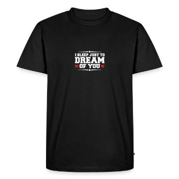 Lovable Dreaming Of Valentine Artwork - Men's Premium Organic T-Shirt - black - Front - Nico (187cm)