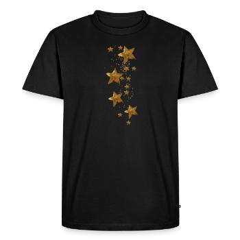 Étoiles, paillettes, or, étoile - T-shirt Premium bio Homme - noir - Devant - Nico (187cm)
