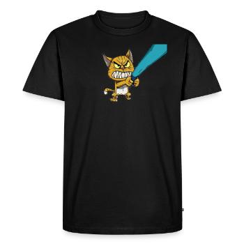 Cat - Men's Premium Organic T-Shirt - black - Front - Nico (187cm)