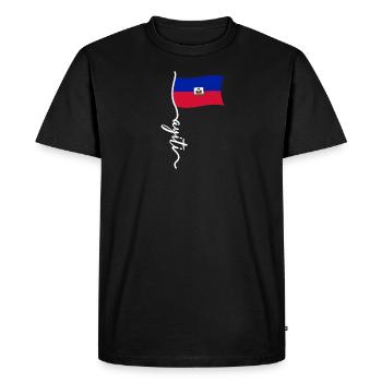 Haiti Haitian Flag Proud to Be I Gift - Men's Premium Organic T-Shirt - black - Front - Nico (187cm)