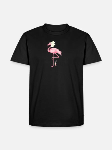 Flamingo Braut - Männer Premium Bio T-Shirt - Schwarz