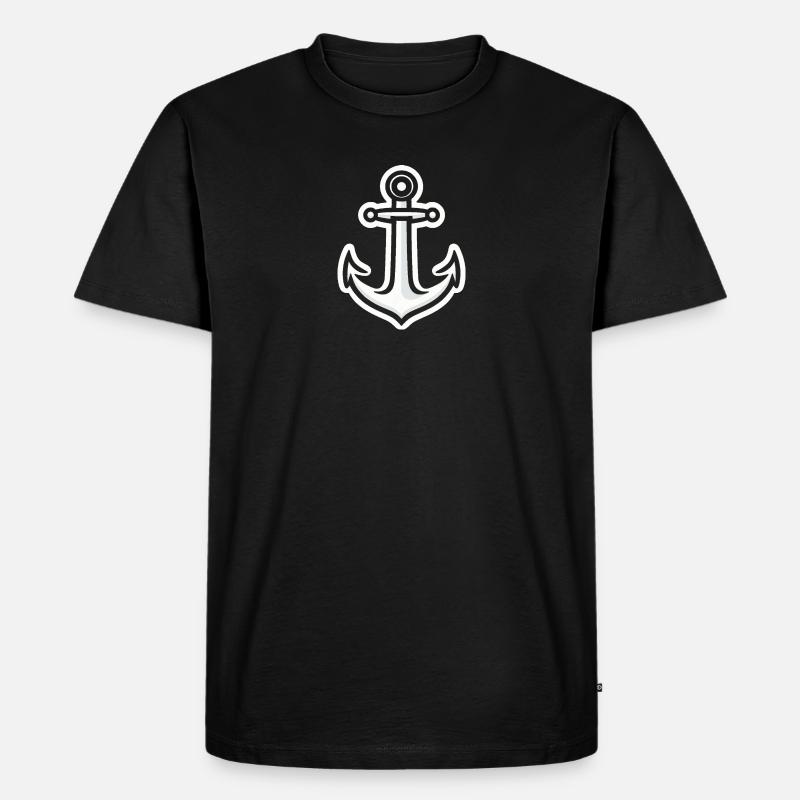 Anker Sticker einfach - Männer Premium Bio T-Shirt - Schwarz
