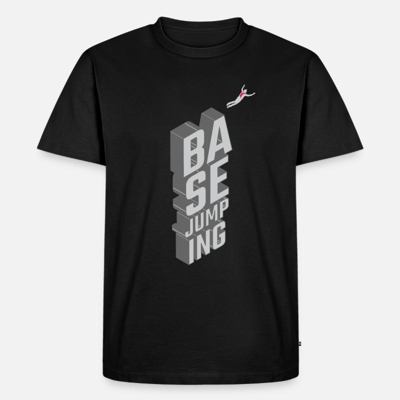 Basejumping - freier Fall - Männer Premium Bio T-Shirt - Schwarz