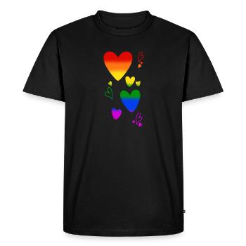 Love is Love LGBTQ Pride Love Pride Heart - Men's Premium Organic T-Shirt - black - Front - Nico (187cm)