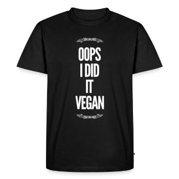 Oups je l’ai fait végétalien drôle dicton végétalien - T-shirt Premium bio Homme - noir - Devant - Nico (187cm)