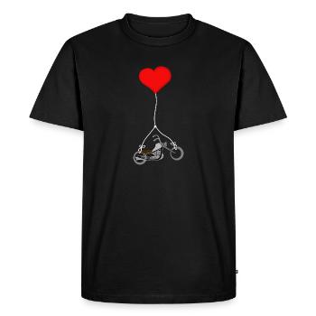 Hacheries avec cœur - T-shirt Premium bio Homme - noir - Devant - Nico (187cm)