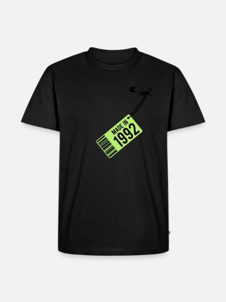Birthday T-Shirt 1992 - Men's Premium Organic T-Shirt - black