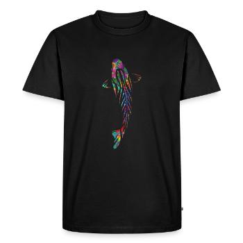 Mosaïque de carpes koï - T-shirt Premium bio Homme - noir - Devant - Nico (187cm)