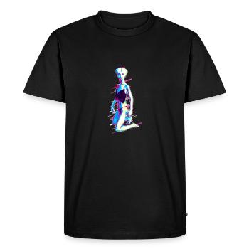 Femme Alien 80 Retro Violet - T-shirt Premium bio Homme - noir - Devant - Nico (187cm)