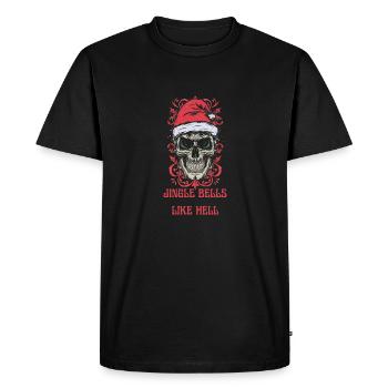 Conception de crâne de Noël : Jingle Bells comme l’enfer - T-shirt Premium bio Homme - noir - Devant - Nico (187cm)