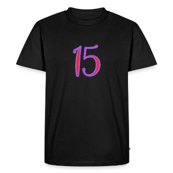 15. 15 YEARS. 15th ANNIVERSARY. 15 YEAR ANNIVERSARY. - Men's Premium Organic T-Shirt - black - Front - Nico (187cm)