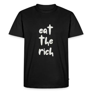 Mangez les riches - T-shirt Premium bio Homme - noir - Devant - Nico (187cm)