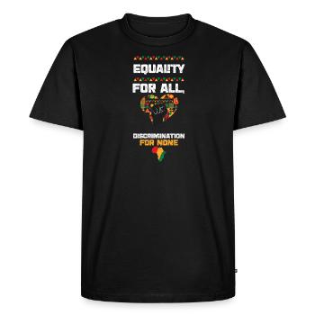 Égalité pour tous, discrimination... - T-shirt Premium bio Homme - noir - Devant - Nico (187cm)