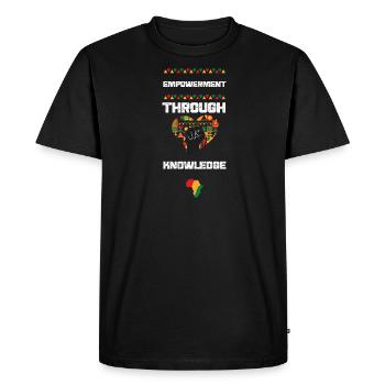 L’autonomisation par la connaissance - T-shirt Premium bio Homme - noir - Devant - Nico (187cm)