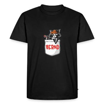 Raccoon Bernd - Men's Premium Organic T-Shirt - black - Front - Nico (187cm)