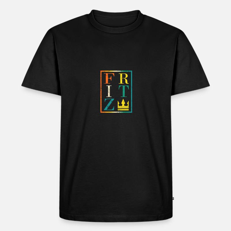 Fritz - Männer Premium Bio T-Shirt - Schwarz
